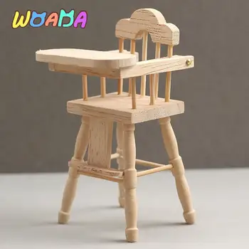 1:12 Dollhouse mutfak mobilyası Mini Yemek Sandalyesi Yüksek Sandalye Bebek Yemek Sandalyesi Modeli Aksesuar Bebek Evi Dekor İçin Oyuncak Pretend