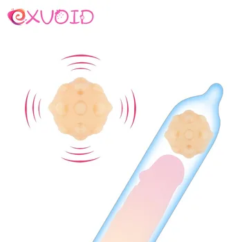 EXVOID Vibratör Penis Extender Boncuk Penis Kollu Genişletici Vibratör Penis Büyütme Topu Prezervatif Eki Topu Kullanımlık