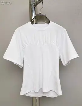 Fyion Moda Pist 2022 İlkbahar Yaz günlük t-shirt Kadın Düz Kısa Kollu Beyaz / siyah tişörtler