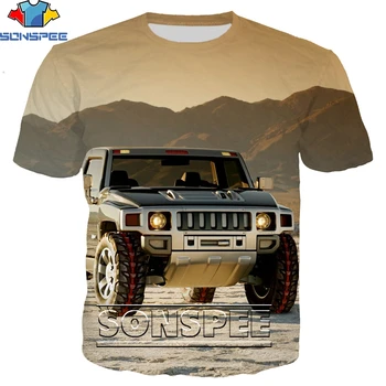 SONSPEE SUV Araba Çöl Ralli Off-road Araç Gömlek 3D Baskı Erkek kadın Yaz Tee Adam Punk Boy Tshirt Çocuk Tişörtleri Üst