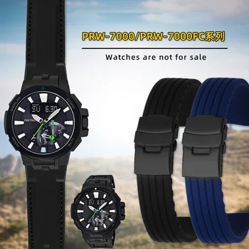 Yeni Yüksek kaliteli Silikon Kayış Casio PROTREK Serisi PRW-7000 PRW7000 PRW - 7000FC Kauçuk saat kayışı Kayışı Araçları Bilezik