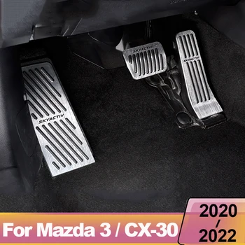 Araba Ayak Pedalları Gaz Yakıt Fren Pedalı Kaymaz Ped Kapakları Mazda 3 Axela İçin BP CX30 CX50 2019 2020 2021 2022 Aksesuarları