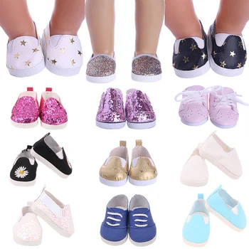 İndirimler! 7.5 cm Bebek Ayakkabı İçin 16-18 İnç Kız / erkek oyuncak bebek ve Yeni Doğan Bebek Bebek 43 cm ve Bizim Nesil oyuncak bebek Giysileri Aksesuarları