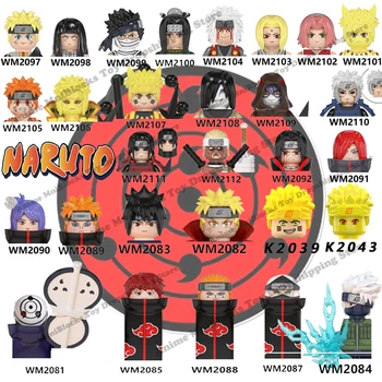 Naruto Sasuke Kakashi Akatsuki tuğla Yapı Taşları Anime karikatür Mini Aksiyon Figürleri Kafaları Montaj Oyuncaklar çocuklar Doğum Günü Hediyeleri
