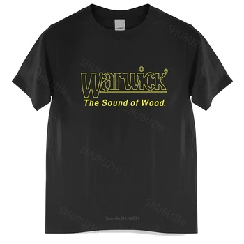 Pamuk Tshirt Erkek Ekibi Boyun Warwick Bas Tişört tee-shirt tişört Siyah Gitar Logo siyah kısa kollu erkek yaz Homme Üstleri 