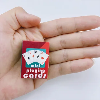 20 adet Sevimli MİNİ Minyatür Oyunları Poker Mini Oyun Kartları 40X28mm Minyatür Bebek Aksesuarı Ev Dekorasyon Yüksek Kalite