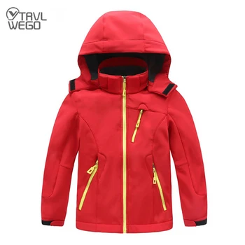 TRVLWEGO Sonbahar çocuk ceketi Trekking Açık Giyim Yumuşak Kabuk Kamp Polar Spor Giyim Rüzgar Geçirmez Yürüyüş Ceket