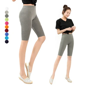 Yeni Kadın Diz Boyu Elastik Düz Renk Bayanlar günlük pantolon Spor 3-5XL Düz Renk Pantalones Kadın Pantolon Mujer 2022