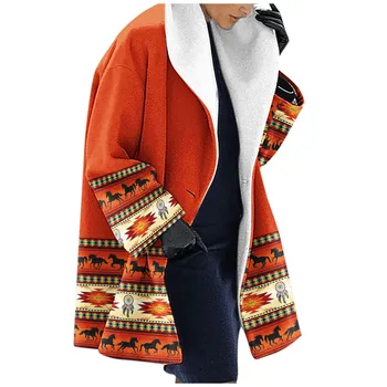 Kış Bohemia Palto kadın Moda Rahat Ceket Yatak Açma Yaka Palto Renk Yün İnce Ceket 2021 Giyim Parkas