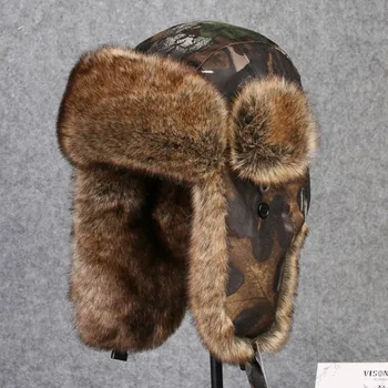 B-8434 Adam Bombacı Şapka Faux Tavşan Kürk Rus Rus Kalpağı Şapka Kış Kulaklığı Aviator Trapper Yetişkin Kış Sıcak Kar Kayak Kap