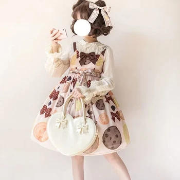 Japon Harajuku Çerez Jsk Kawaii Gömlek Victoria Prenses Baskı Yumuşak Kız Çay Partisi Bebek Bebek Üstleri Kadın Lolita Giysileri