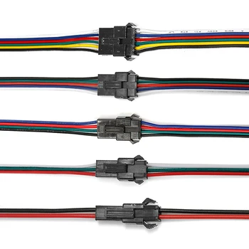 5-100 çift 2pin JST bağlantı kablosu 3/4/5/6 Pin erkek dişi Pigtail tel RGB RGBW LED şerit WS2812B piksel ışık pil kutusu