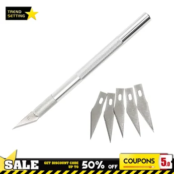 DIY Gravür Kiti 6 adet Metal Bıçaklar Bıçak Zanaat Küçük Düz Bıçaklar Cep Telefonu PCB Ağaç İşleme El Aleti