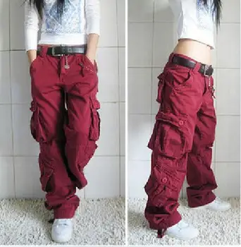 2021 Yeni Varış Artı Boyutu 5 renkler kargo pantolon Kadın Hip Hop Gevşek Kot dökümlü pantolon Kadınlar İçin Ücretsiz Kargo