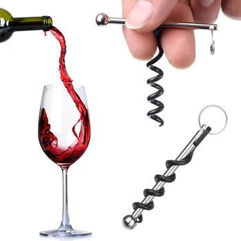 1 Adet Şişe açacağı Açık Mini EDC Mantar Vida Kırmızı Şarap şişe açacağı Anahtarlık Aracı Çok fonksiyonlu Kamp Ekipmanları Aracı