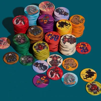 Zodyak Işaretleri Seramik Casino 43mm Poker Cips Kart Basın Iyi Şanslar Poker Kartı Basın Karar Hatıra Sikke Eğlence