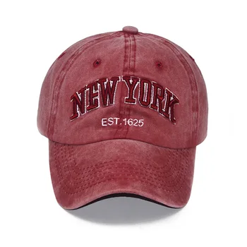 Yeni Yıkanmış Pamuk beyzbol şapkası s Kadın Erkek NEW YORK Mektup Nakış beyzbol şapkası Unisex Açık Spor Seyahat Şapka
