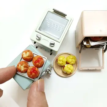YENİ Minyatür Mikrodalga Fırın 1/6 Ölçekli Dollhouse Mini Peynir Ekmek Puf Blythe Doll BJD Bebek Evi Mutfak Oyun Oyuncak Aksesuarları