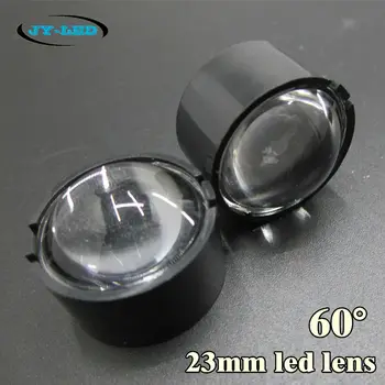 20 takım Siyah Tutucu + 23mm LED lens 60 Derece yarı daire Plano dışbükey Optik Sınıf PMMA Lensler Lens Reflektör