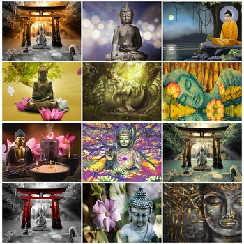 EverShine Elmas Boyama Buda Taklidi Resim 5D Elmas Nakış Din Yeni Varış Mozaik Sanat Kitleri El Yapımı Hobi