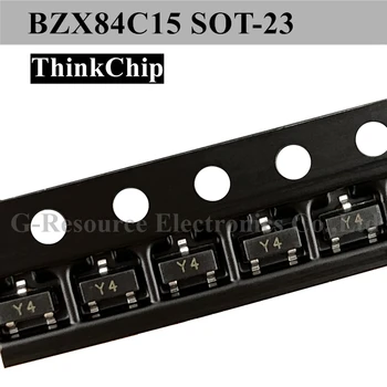 (100 adet) BZX84C15 BZX84 15V SOT - 23 SMD Voltaj Stabilize Diyot (İşaretleme Y4)
