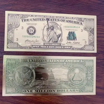 Kağıt Para ABD Altın Banknotlar ABD Altın Folyo 1 Milyon Dolarlık Banknot Not Altın Banknot Koleksiyonu Ev Dekor