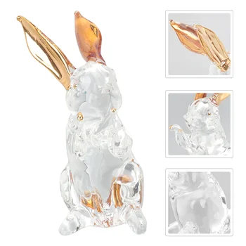 Tavşan Cam Tavşan Figürleri Kristal Heykeli Hayvan Heykelcik Bahçe Üflemeli Paperweight El Süsler Süs Decorsculpture