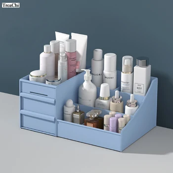 Büyük Kapasiteli Tuvalet Masası Cilt Bakımı Raf Masaüstü Çeşitli Eşyalar saklama kutusu Makyaj Çekmece Takı Organizatör Kozmetik saklama kutusu