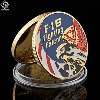 Amerikan Altın Sikke ABD F-16 Fighting Falcon Metal Askeri Sikke ABD Hava Kuvvetleri Challange Sikke