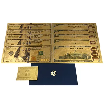 10 adet ABD 100 Dolar Altın Banknot Bill 24 k Amerika Birleşik Devletleri Dolar Dekorasyon Antika Hatıra Kartları
