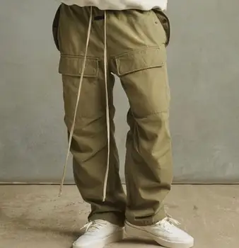 21FW ÜST hip-hop Yüksek Kalite 1: 1 Çoklu cepler yıkama iş elbiseleri İpli pantolon pantolon Sweatpants kanye west Streetwear