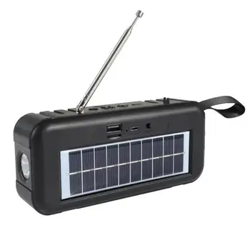 Açık Hoparlör Güneş Enerjili Radyo FM Radyo İle LED el feneri AM / FM Taşınabilir Radyo Bluetooth Uyumlu Hoparlör