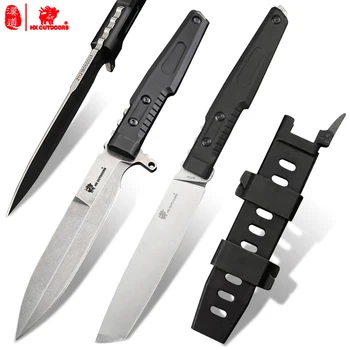 HX açık HAVADA siyah soul taktik bıçak açık taktiksel hayatta kalma aracı yüksek sertlik 7CR17 çelik keskin avcılık düz bıçak