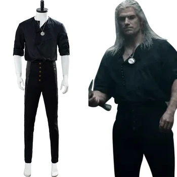 Geralt'ın Rivia Cosplay Kostüm Kıyafet gündelik giyim Elbise Üniforma Cadılar Bayramı Karnaval Kostüm