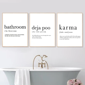 Banyo Çözünürlüklü Sanat Baskılar İspanyolca Deja Poo Minimalist Poster karma Banyo Işaretleri Tuval Boyama Tuvalet WC Duvar sanat dekoru