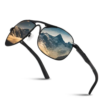 2021 Erkek Polarize Alaşım Çerçeve Güneş Gözlüğü Erkek Marka Tasarım Pilot güneş gözlüğü UV400 sürüş spor Gözlük Erkekler İçin