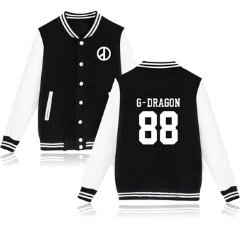 KPOP BIGBANG T. O. P GD G-Dragon Beyzbol Üniforma Ceket Sonbahar Bombacı Ceket Streetwear Casual Eşofman Hip Hop Marka Mont Unisex