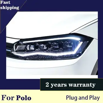 Araba Styling VW Polo için Farlar 2019 2020 Yeni Polo LED Far DRL Kafa Lambası Düşük İşın Yüksek İşın TÜM LED araba Aksesuarları