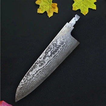 Şam çelik şef bıçağı santoku amascus şef bıçağı Boş Bıçak 67 Katmanlar Japon Şam Çelik VG-10 Şam Mutfak Bıçağı