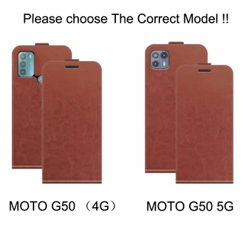 Motorola Moto için G50 4G 6.5 inç Retro Deri Kılıf Kapak Dikey Kitap kart tutucu Yumuşak Kapak MOTO G50 G 50 5G Funda Çanta
