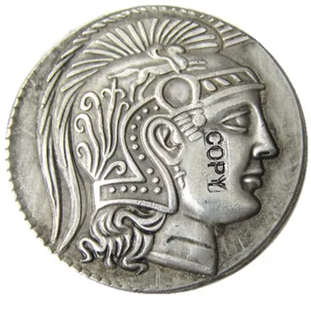 G (42) ATTİKA. Atina. Ca. MÖ 165-42. AR tetradrachm Gümüş Kaplama Kopya Para