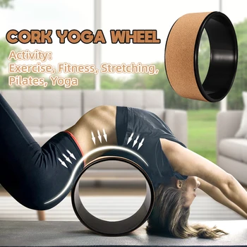 Taşınabilir Mantar yoga tekerleği Doğal Mantar Yoga Yardımcı Tekerlek Masaj Tekerleği Geri Viraj Artefakt Pilates Yoga Daire Germe