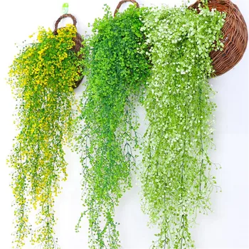 Yapay sarmaşık yaprağı Yapay Bitkiler Yeşil Garland Bitkiler Vine Fake Yeşillik Ev Dekorasyon Düğün Parti Dekorasyon
