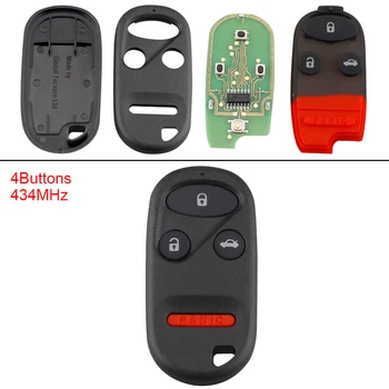 3 Düğmeler 434MHz Çevirme Anahtarsız Uzaktan Araba Anahtarı Fob Değiştirme Kesilmemiş Bıçak İle A269ZUA101 için Fit 1997-2009 Honda Japon Araba