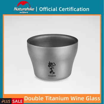 Naturehike 45ml Çift Katmanlı Saf Titanyum şarap bardağı Açık Taşınabilir Kamp Piknik Mini Titanyum Su Bardağı çay bardağı bira kupası