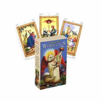 Yeni İngilizce Tarot Kartları Eğlence eğlence Kader Satranç kart oyunu Tarot Beyaz Kediler Kartları Sahip Olmaya Değer