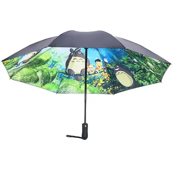 Ghibli Totoro Şemsiye Güneş Yağmur Şemsiye Şemsiye Kadın Plegable Sombrillas Paraguas Guarda Chuva Totoro Parapluie