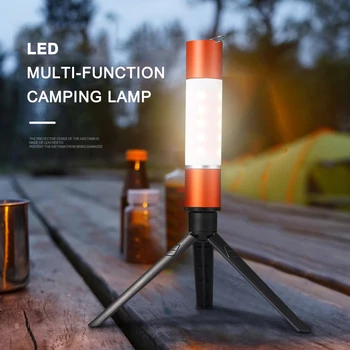 USB Şarj Edilebilir Asılı El Feneri Zumlanabilir Kamp Çadır Lambası alüminyum alaşımlı LED el feneri Açık Gece Lambası w / Tripod Fındık Yeni