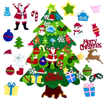 DIY keçe yılbaşı Ağacı Merry Christmas Süslemeleri Ev İçin 2022 Noel Süsler Ağacı Navidad Noel Hediyesi Mutlu Yeni Yıl 2023