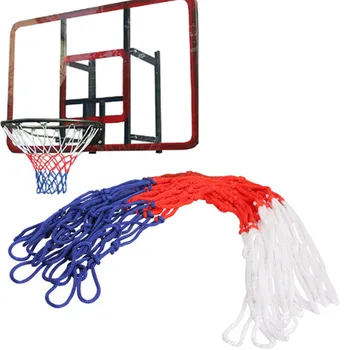 1 adet Naylon basketbol potası ağı İplik Spor basketbol potası Örgü Backboard Jant Topu Pompası 12 Döngüler Beyaz Kırmızı Mavi ışık aksesuarları